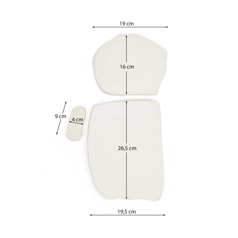 Set of 3 Siluna square wall panels in white papier-mâché