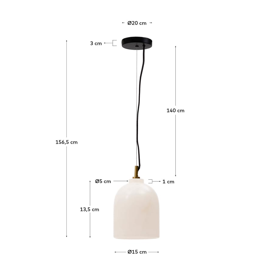 Lampa sufitowa Shenli z alabastru Ø 15 cm