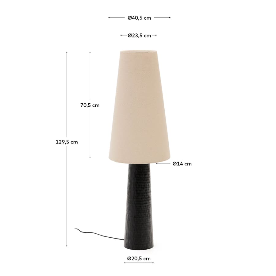 Senni table lamp with a metal base in a black painted finish