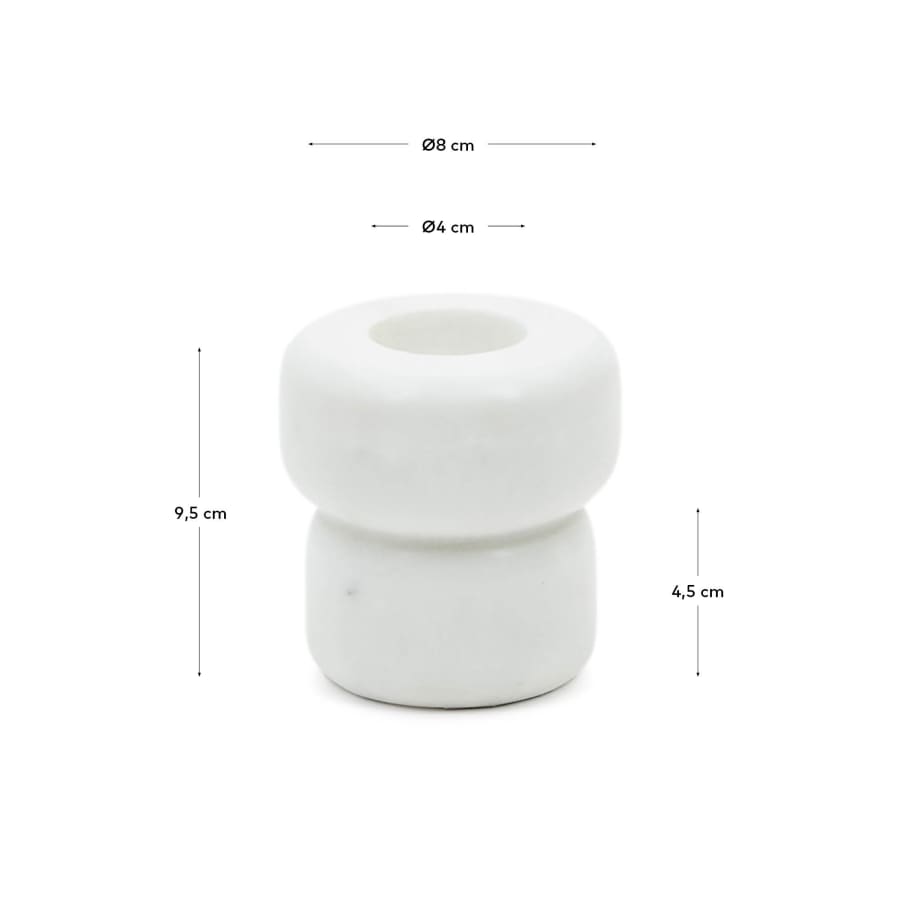 Signe small, white marble candlestick, 8 cm