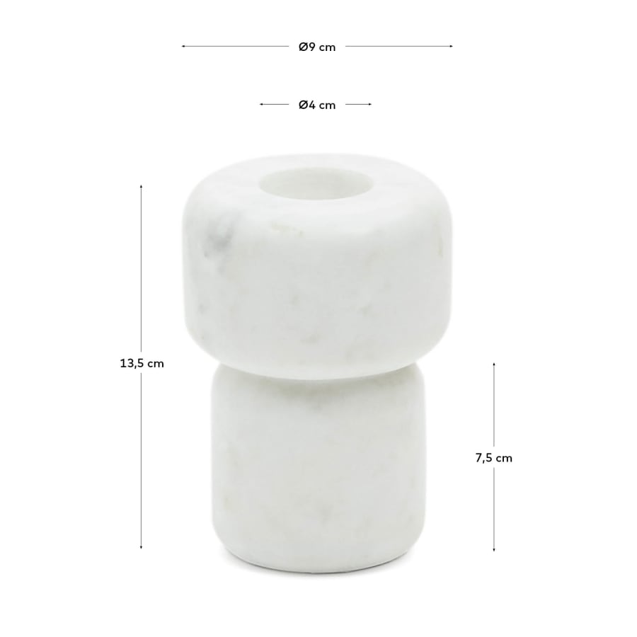 Signe small, white marble candlestick, 12 cm