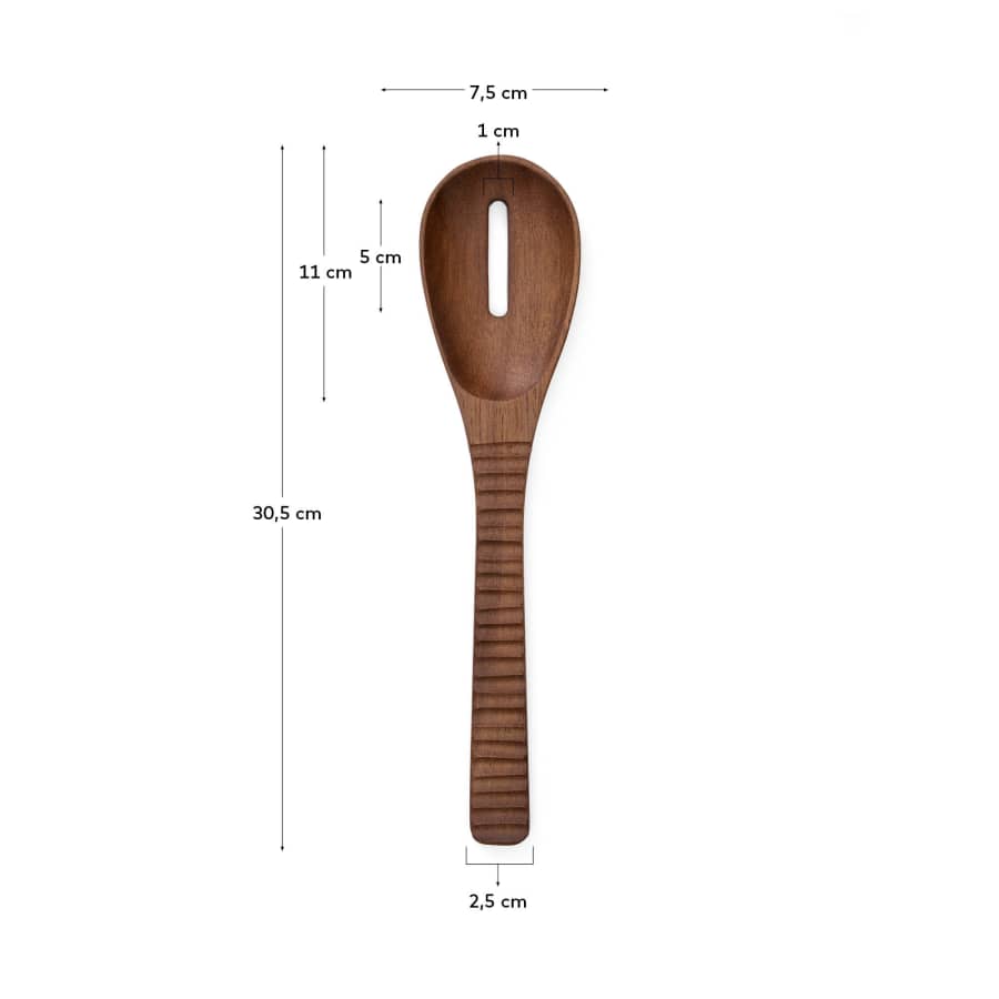 Rommu wooden spoon with a hole made of acacia wood FSC 100%