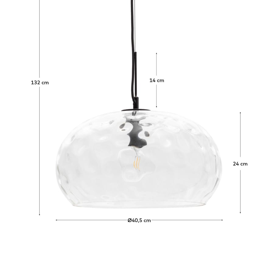 Balma transparent glass ceiling lamp, Ø 40 cm