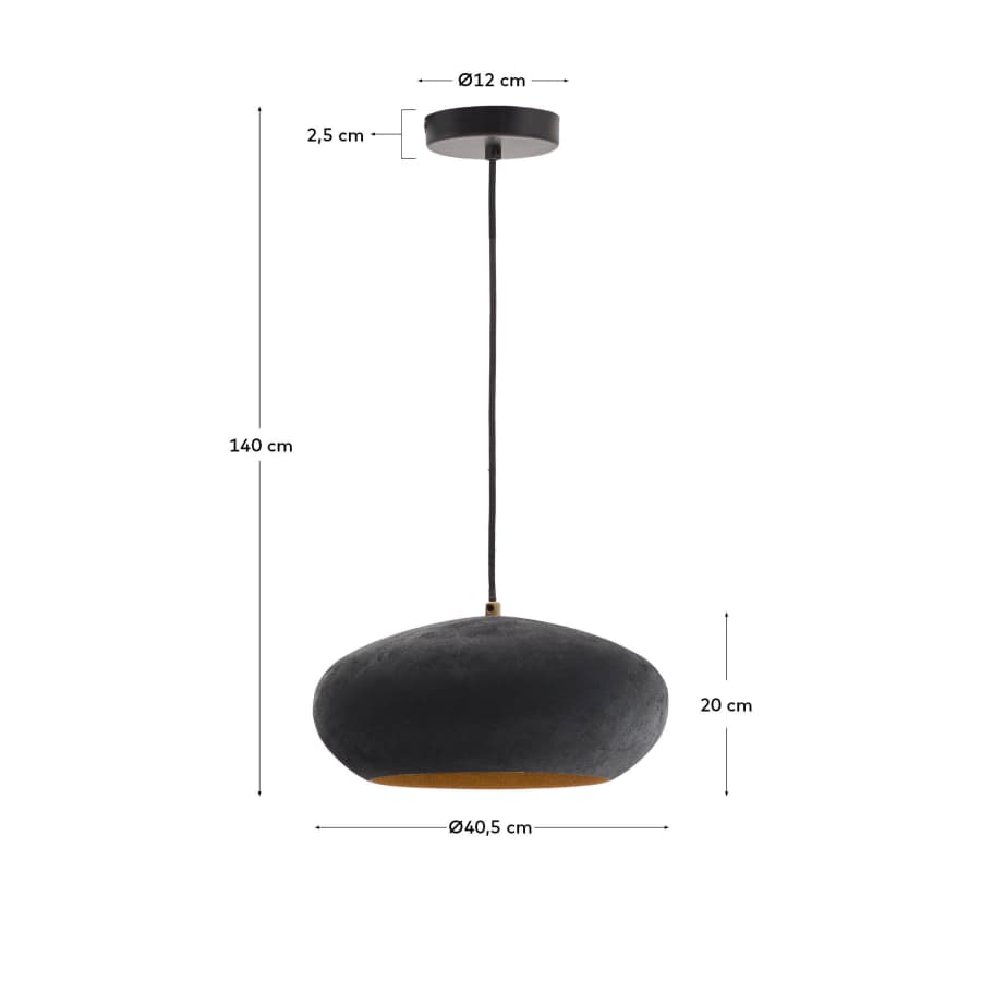 Inda metal ceiling lamp in a black finish, Ø 30 cm