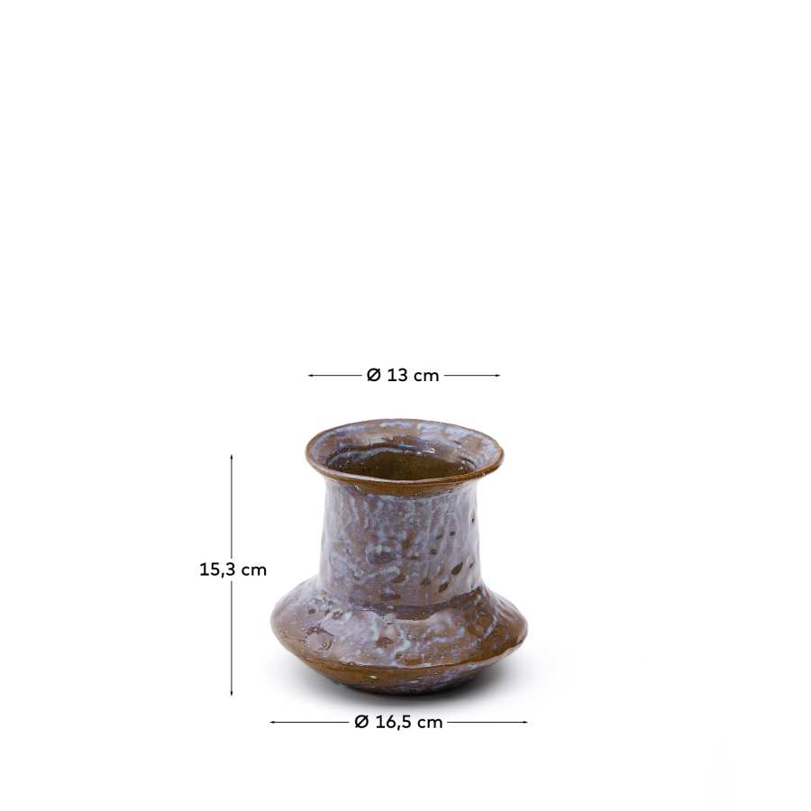 Olaris brown ceramic vase 16 cm