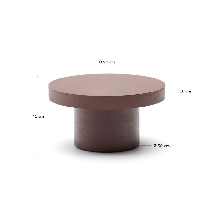 Aiguablava terracotta cement coffee table Ø90cm