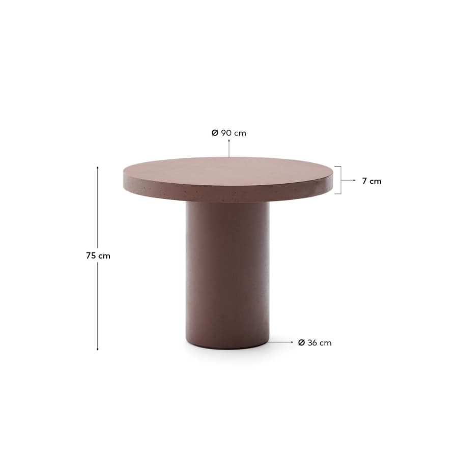 Aiguablava terracotta cement round table Ø90cm