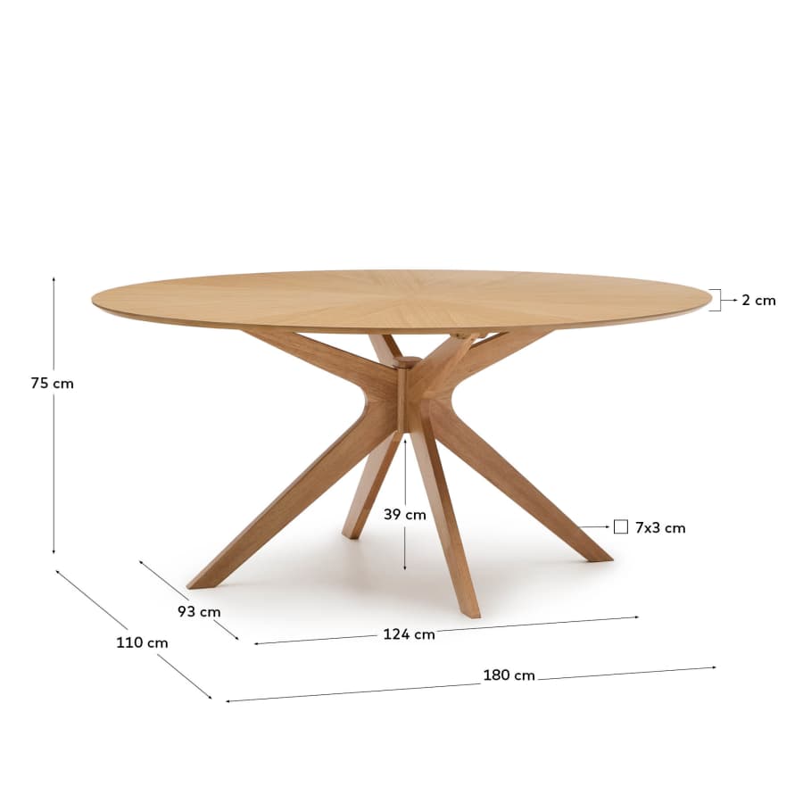 Naanim table in oak veneer, 180 x 110 cm