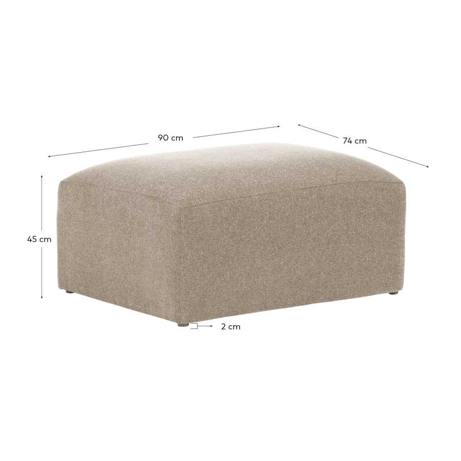 Blok beige chenille footrest 90 x 74cm FSC Mix Credit