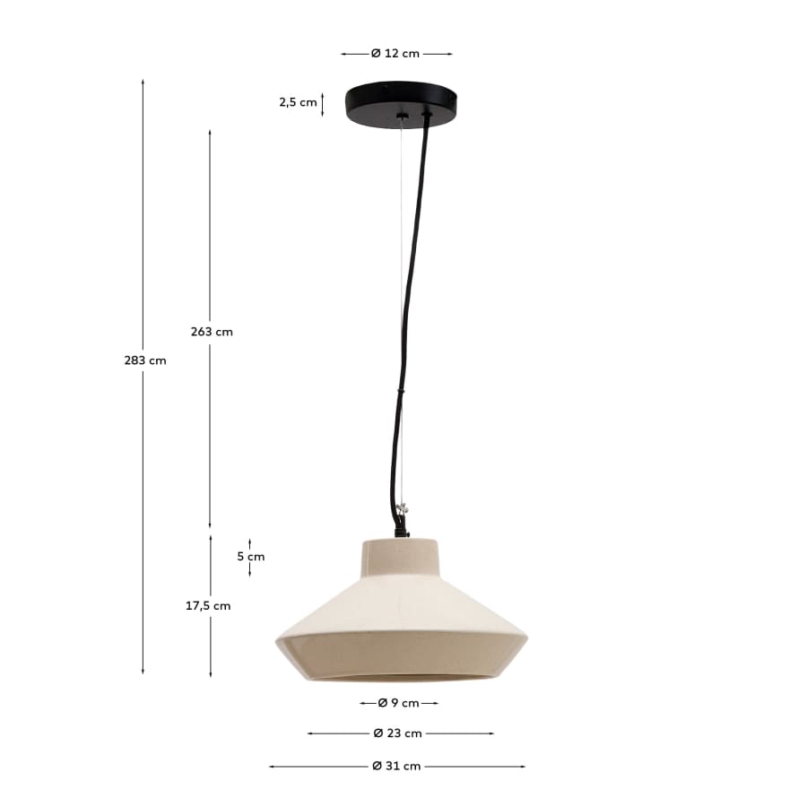 Portol beige ceramic ceiling lamp