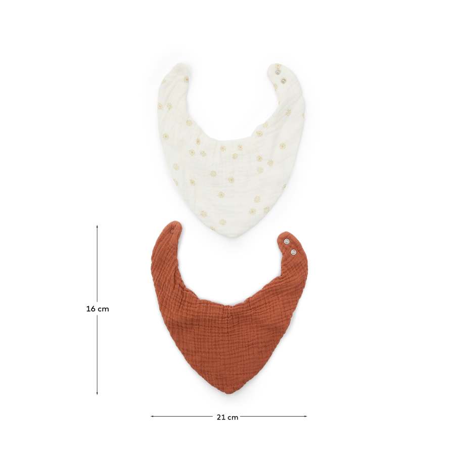 Olna set of 2 bandanas in 100% cotton in terracotta and a sun print