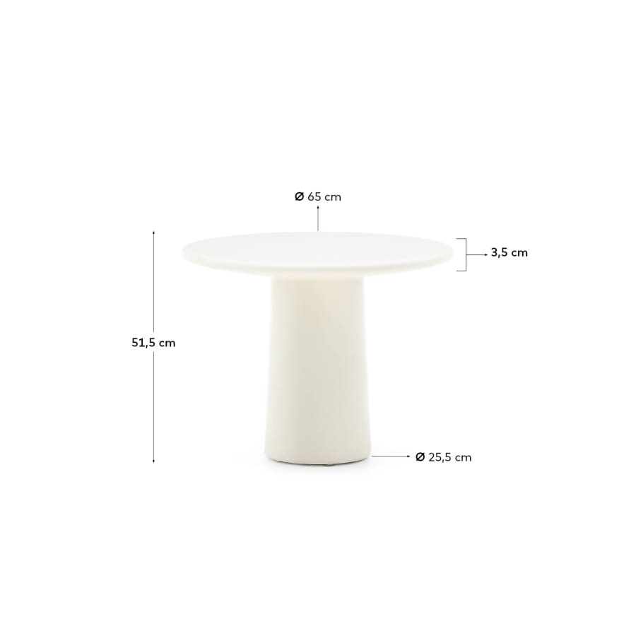 Albanella coffee table in cement with glossy white finish Ø65cm