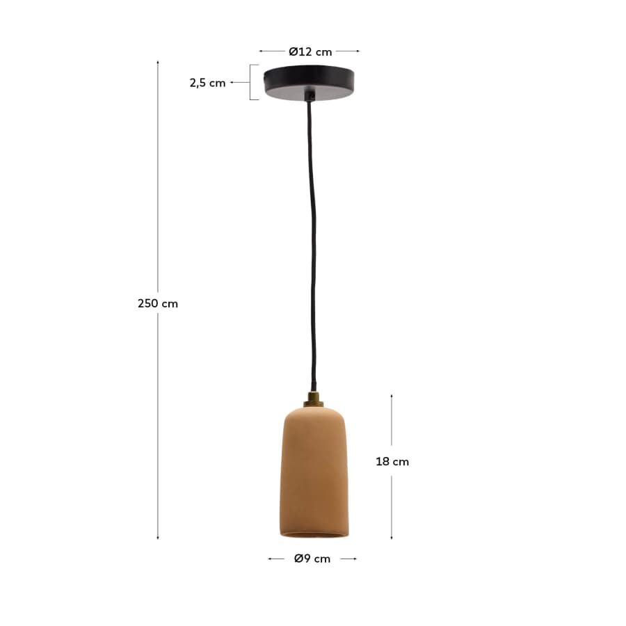 Madsen terracotta ceiling lamp Ø8cm