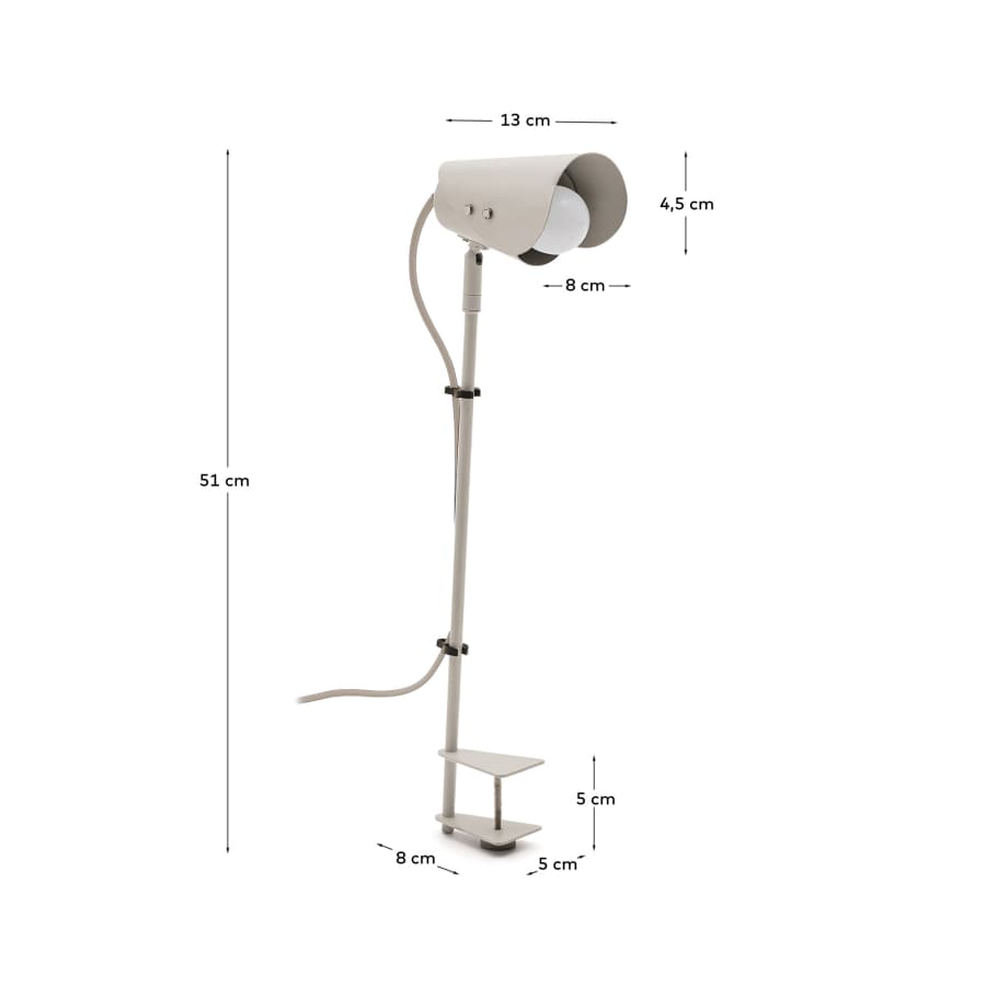 Jula desk lamp with clamp in grey metal