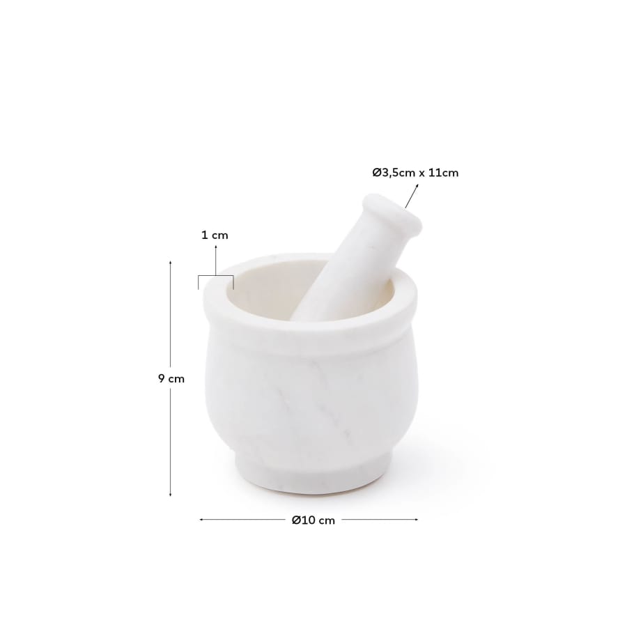 Ecin white marble mortar