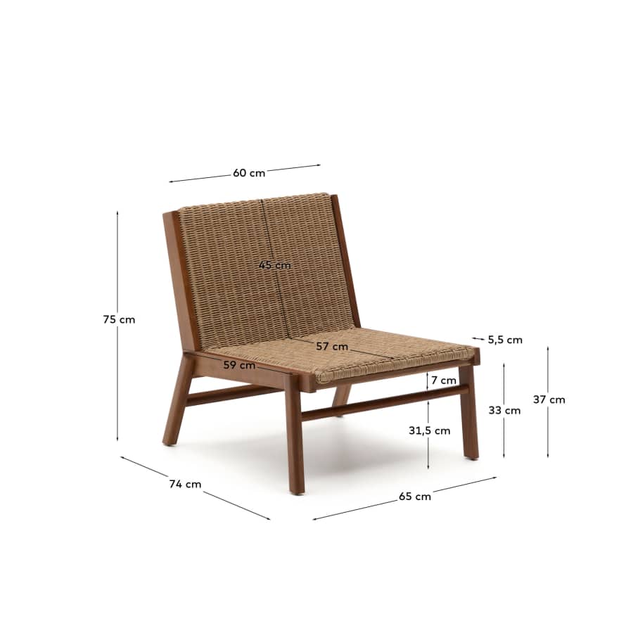 Itani armchair in FSC 100% solid acacia wood and synthetic rattan