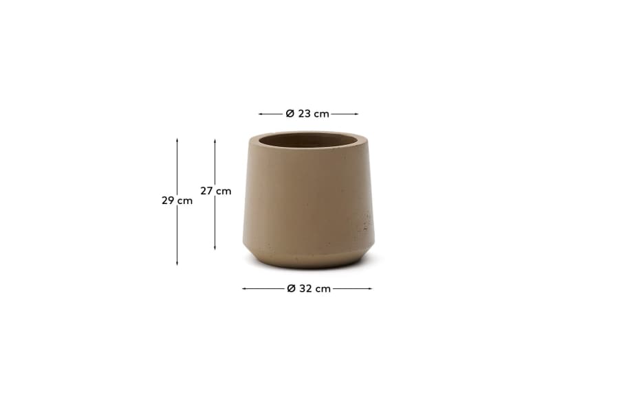 Calun beige cement planter Ø 32cm