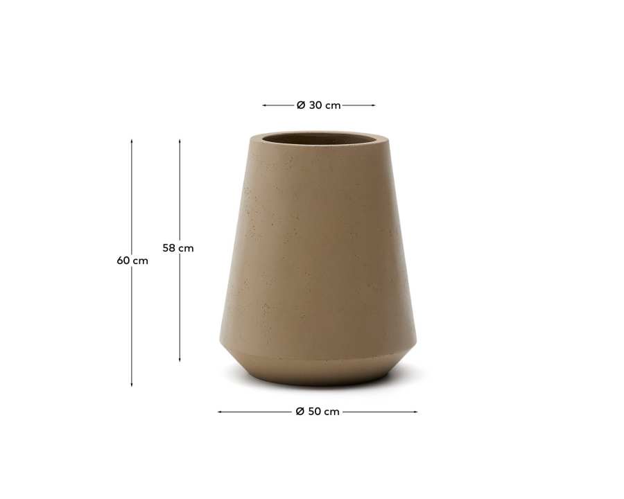 Calun beige cement planter Ø 50cm