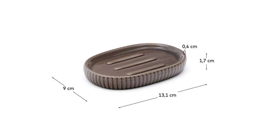 Selime brown stoneware soap dish