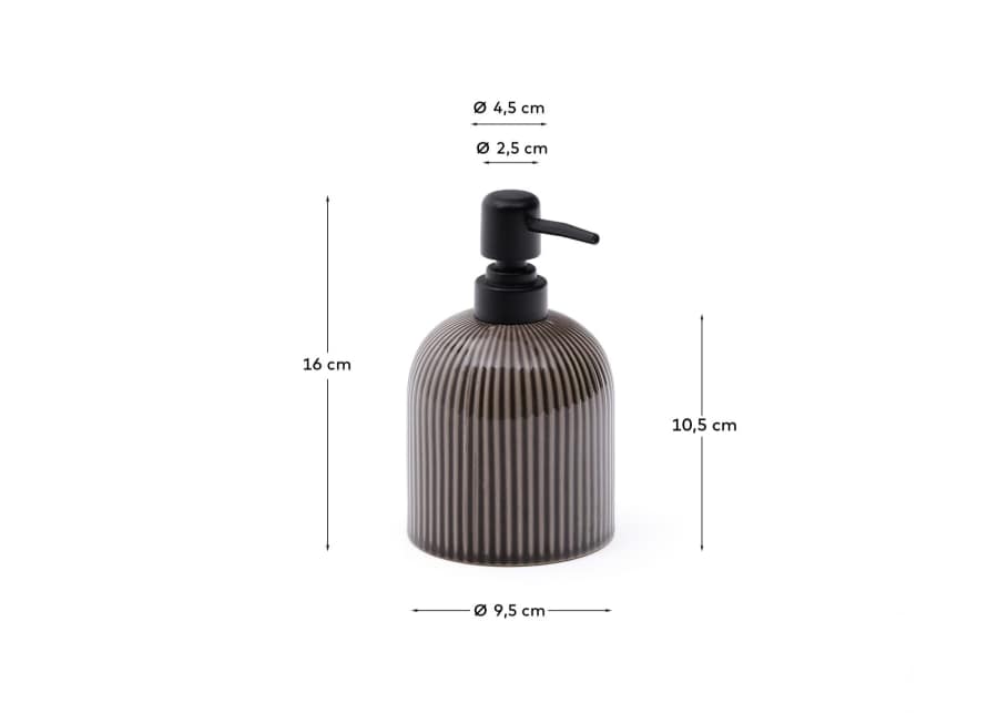 Selime brown stoneware soap dispenser