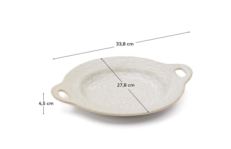 Assiette plate Zunel en céramique beige