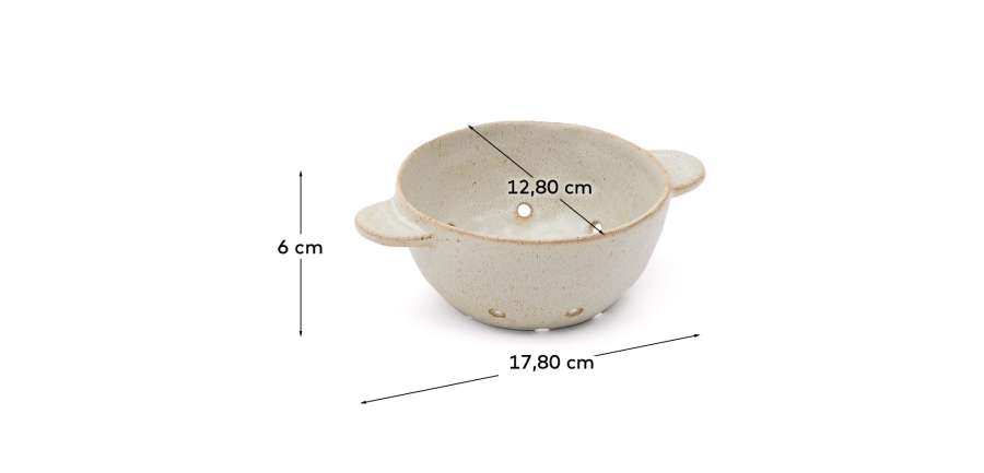 Zunel beige ceramic strainer