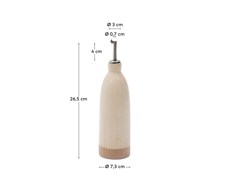 Zunel beige ceramic oil cruet