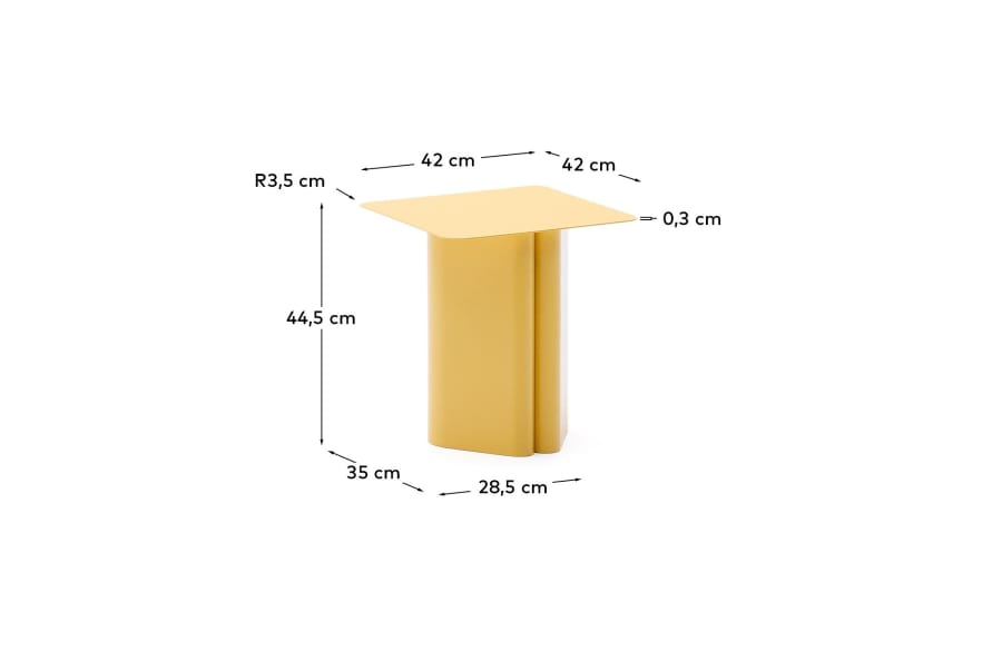 Arvin yellow iron side table 42 x 42cm