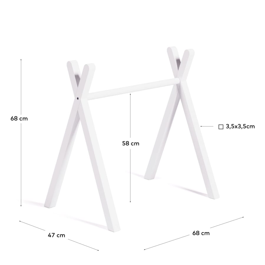 Gimnàs infatil tipi Maralis de fusta massissa de faig amb acabat blanc