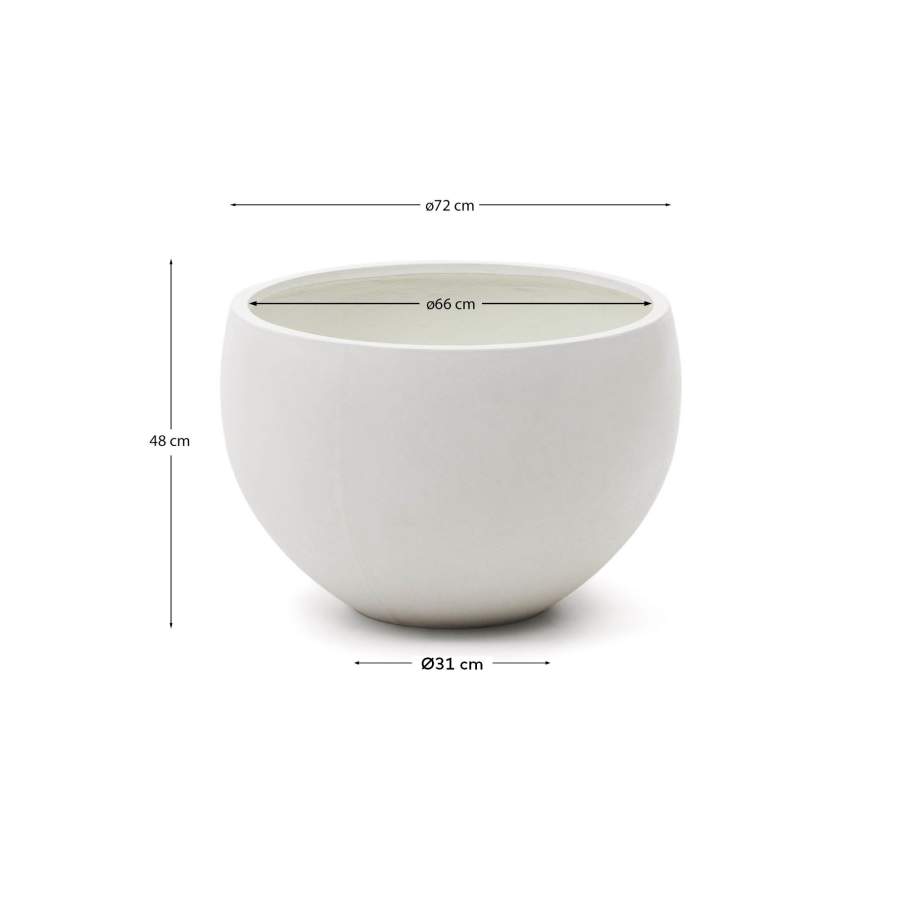 Grau White Cement Planter Ø 72 cm