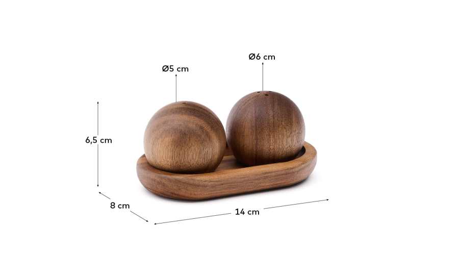 Set porta sale e pepe Nukha in legno di acacia FSC 100%