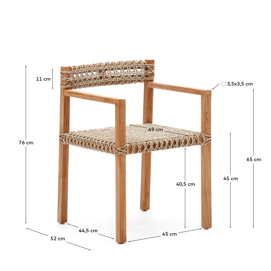 Chaise Giverola en bois de teck