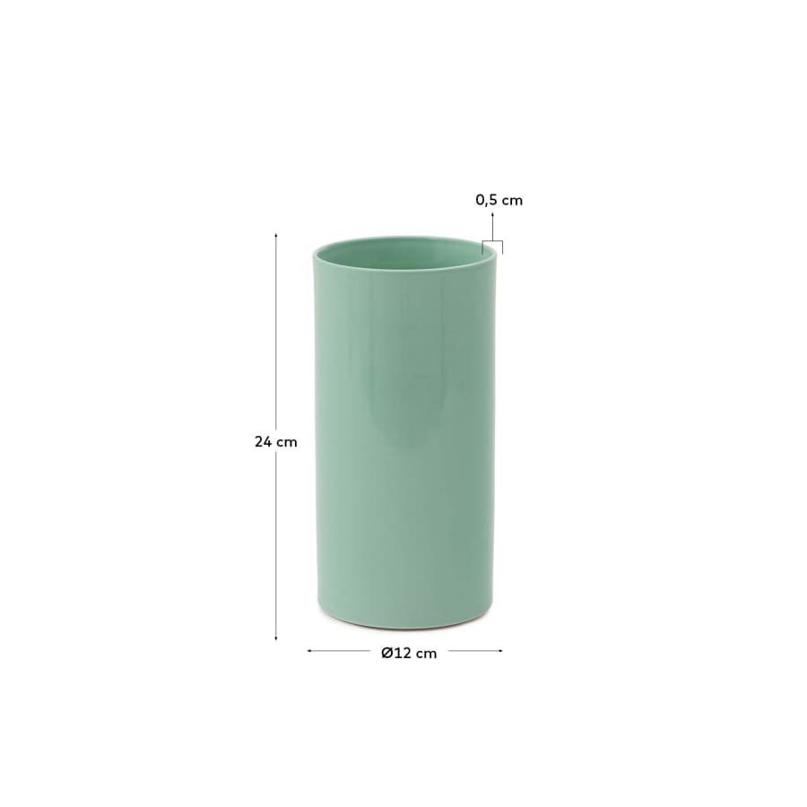 Vase Elova aus Keramik türkis 24 cm