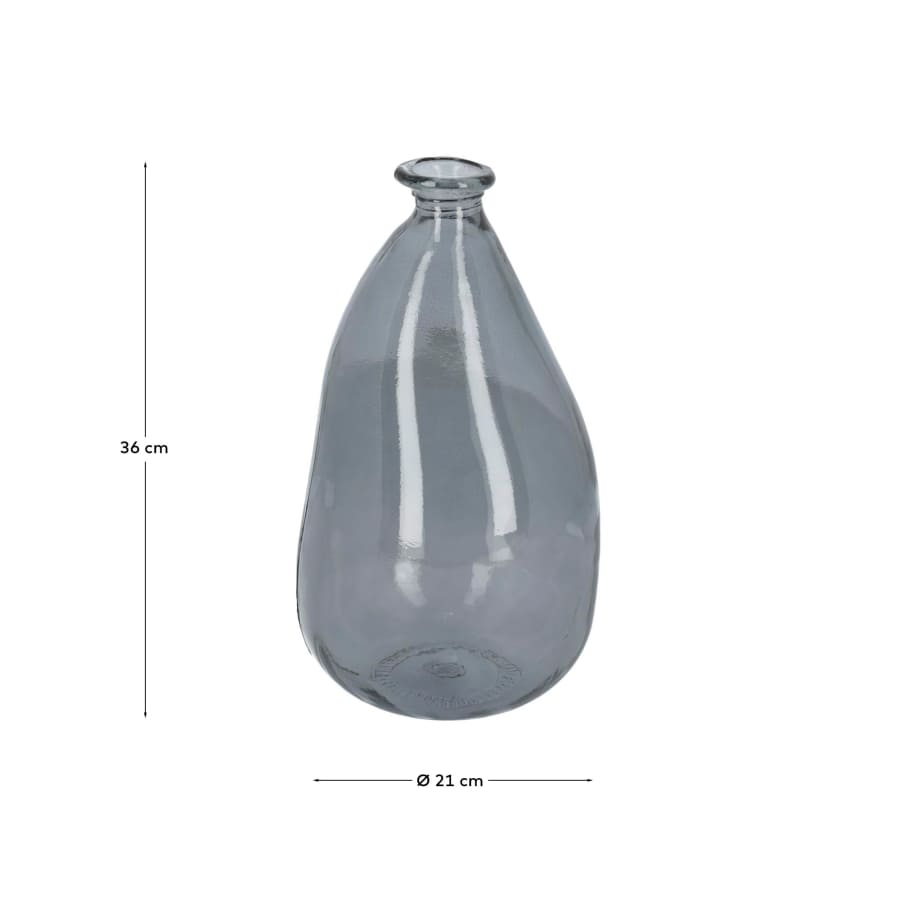 Vaso Brenna medio blu in vetro 100% riciclato