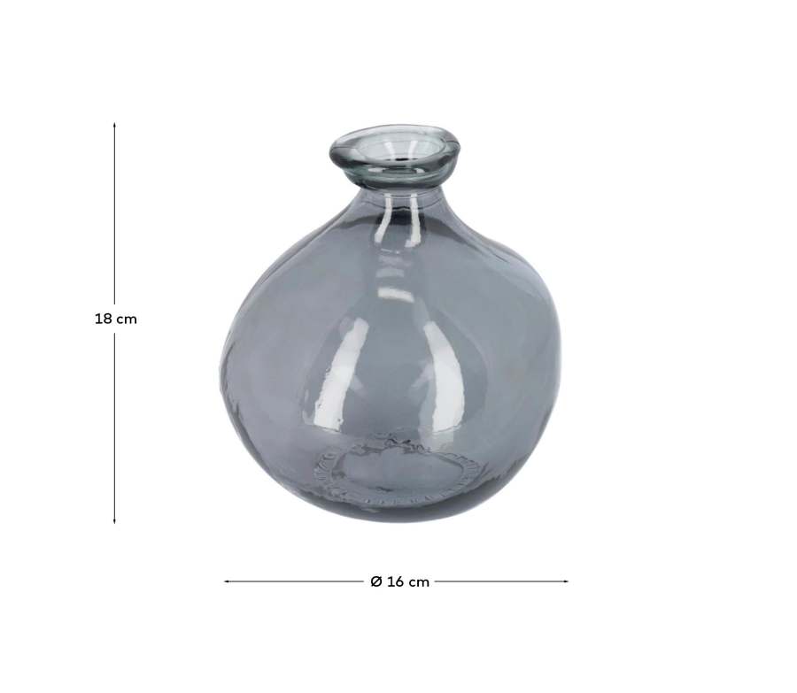 Vaso Brenna piccolo blu in vetro 100% riciclato