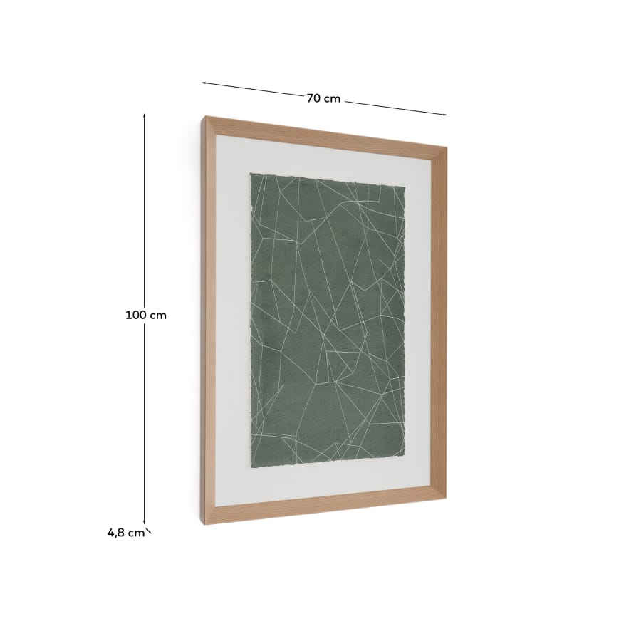 Durkan abstract picture on green recycled paper 100 x 70cm