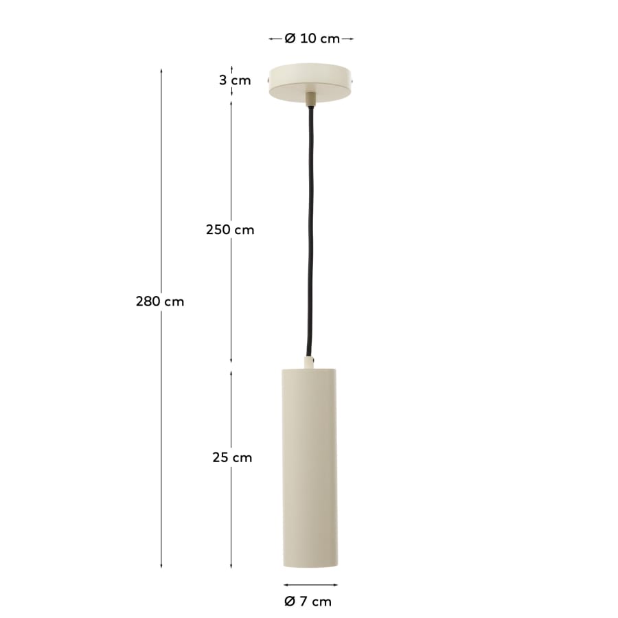 Andia aluminium ceiling lamp with beige painted finish