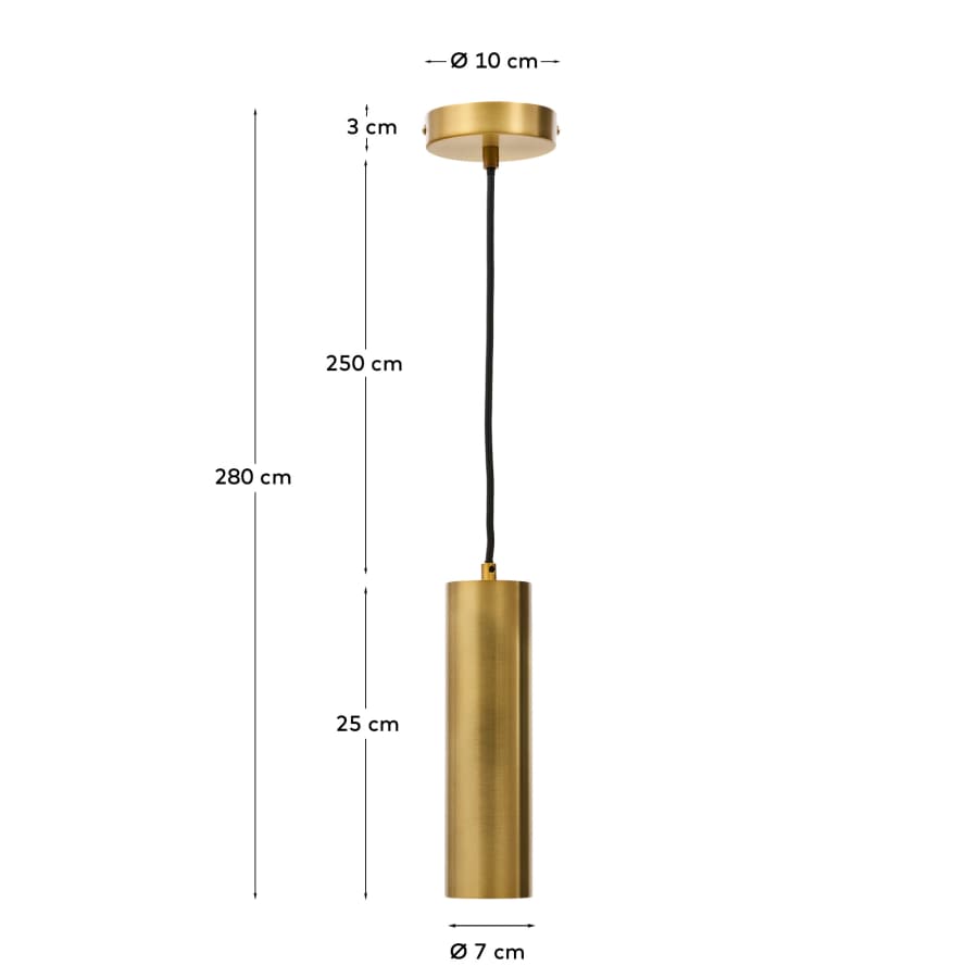 Lampada da soffitto Andia in alluminio con finitura verniciata oro