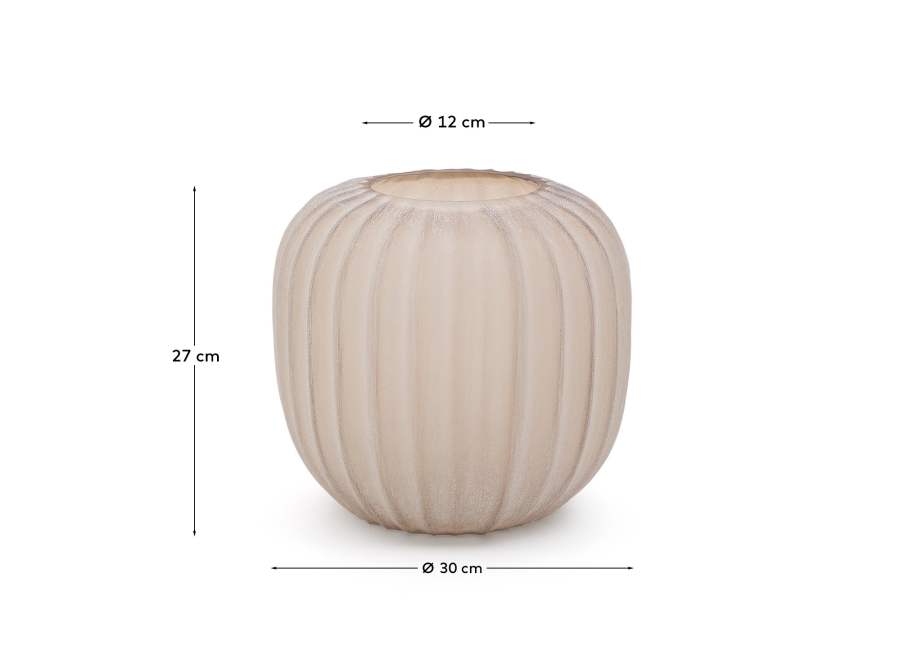 Lumia beige glass vase 27cm