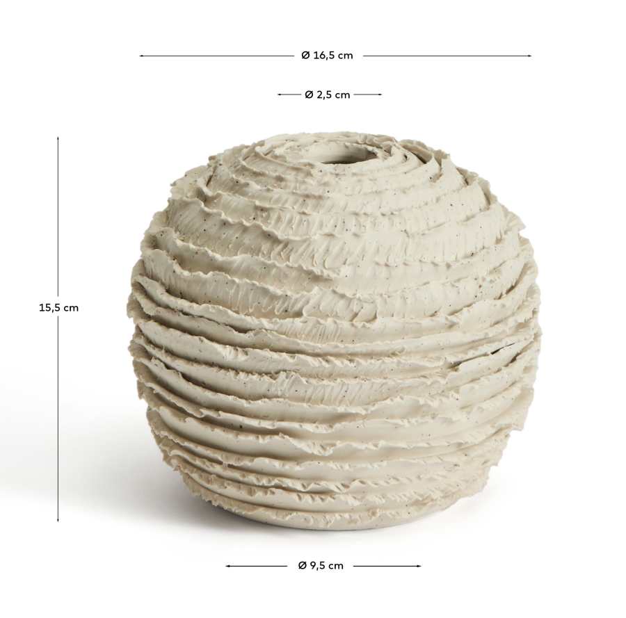 Evania vase in beige ceramic 15,5 cm