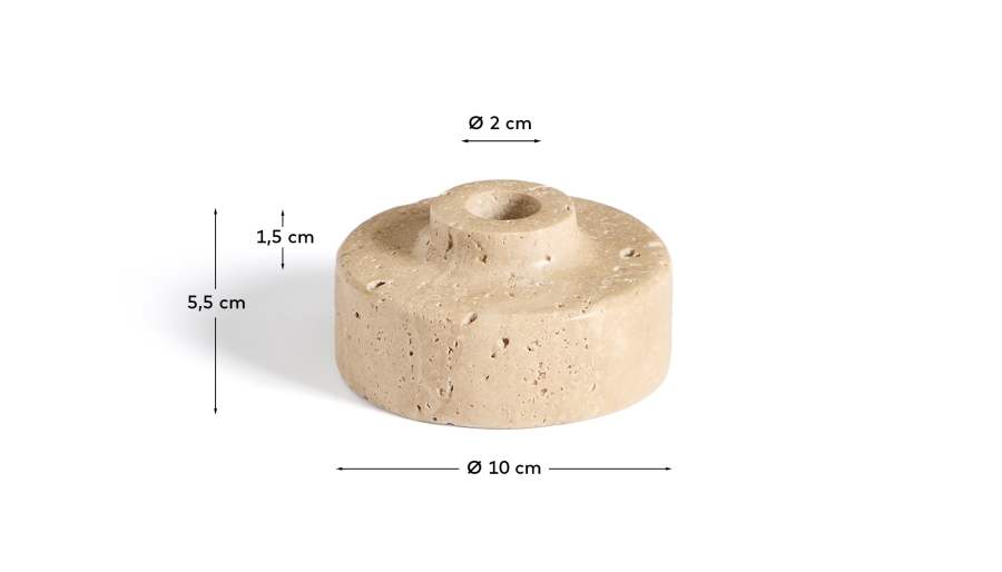 Zalvori travertine candle holder 6cm