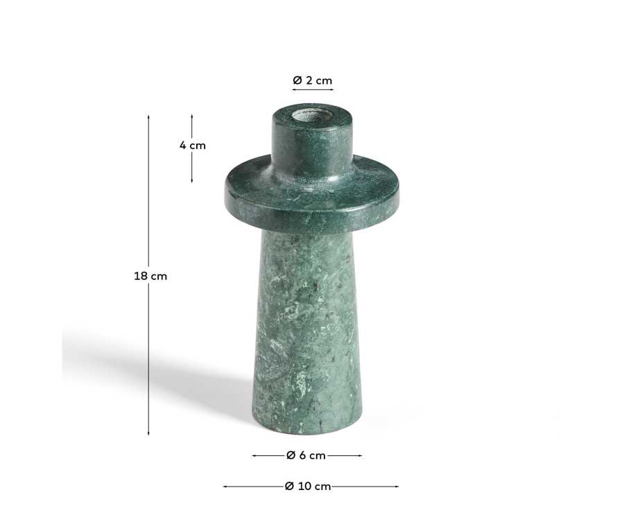 Zalvori green marble candle holder 18cm