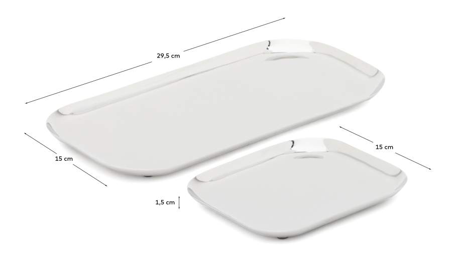 Nirela set of 2 stainless steel trays