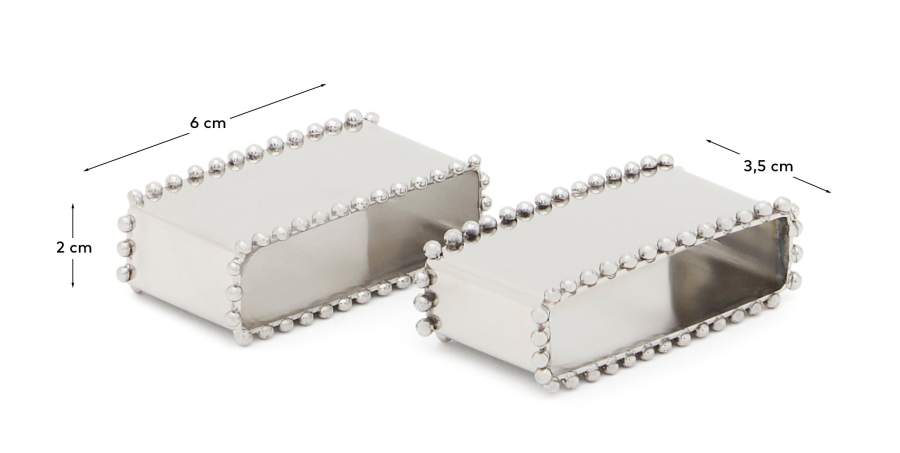 Nirela set of 2 stainless steel napkin rings