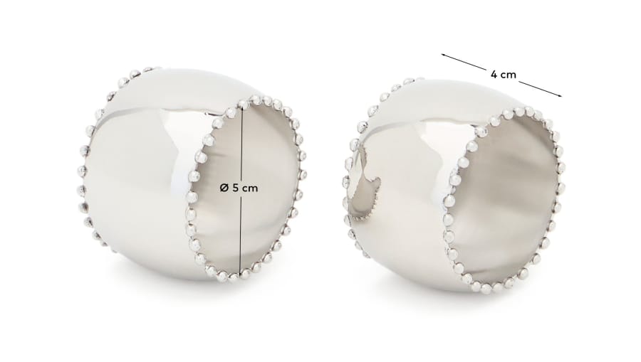 Ensemble Nirela de 2 ronds de serviette en acier inoxydable