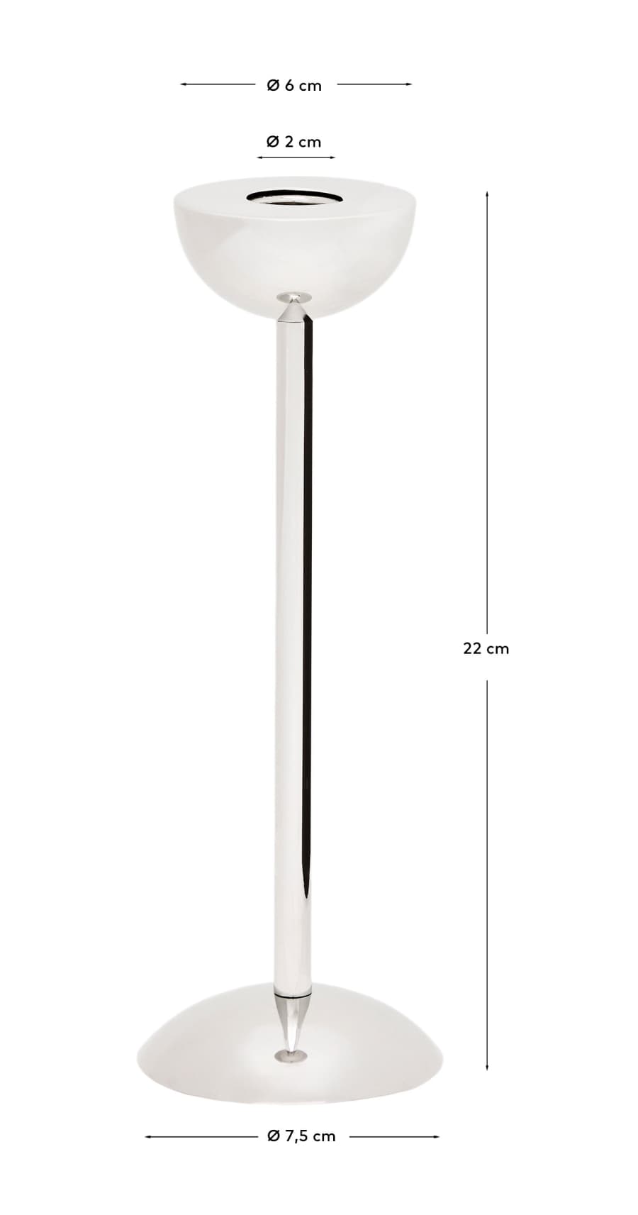 Nirela stainless steel candle holder 22cm