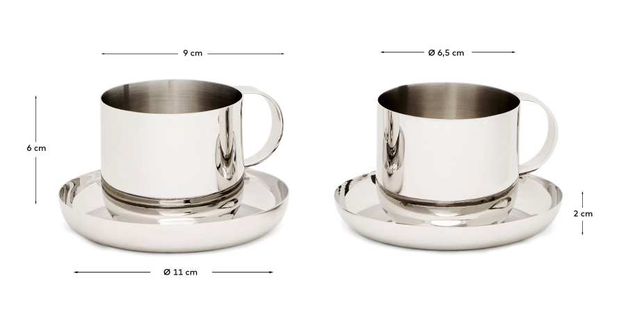 Nirela set of 2 stainless steel cups