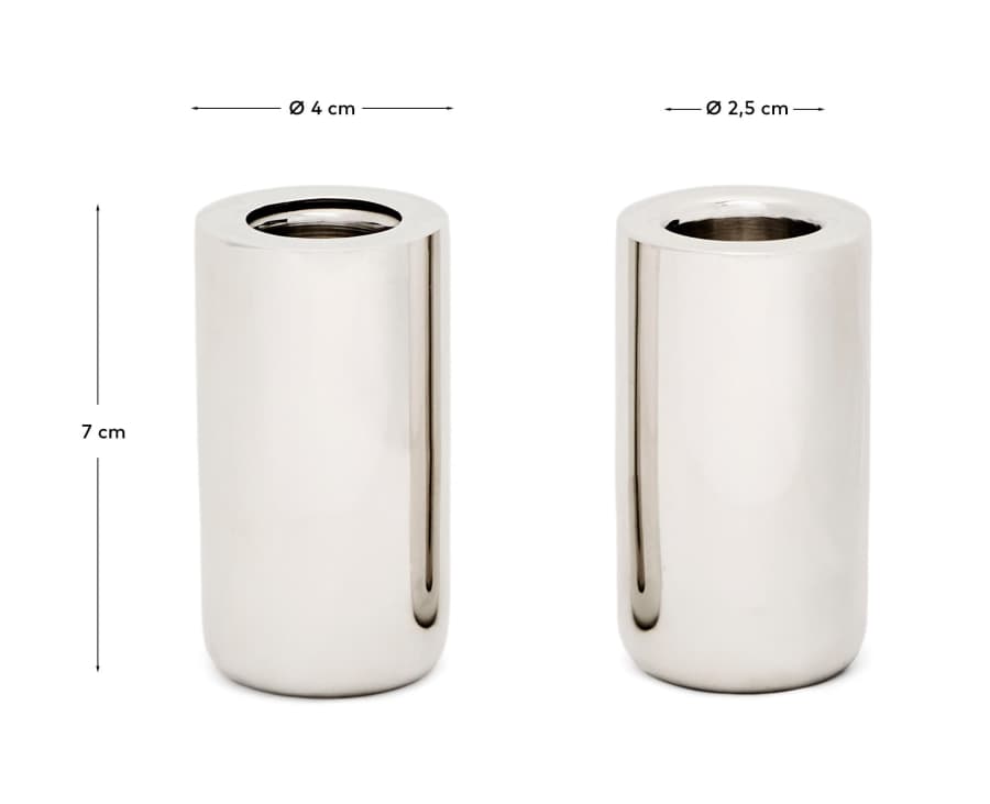Nirela set of 2 candle holders 7cm