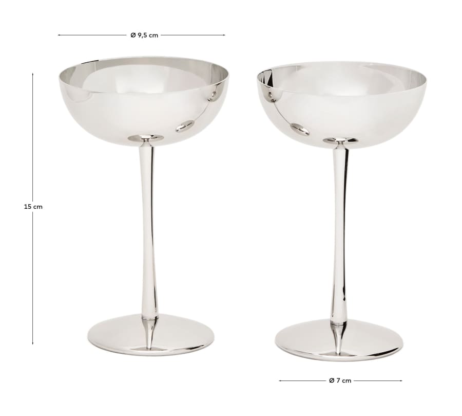 Nirela set of 2 stainless steel glasses