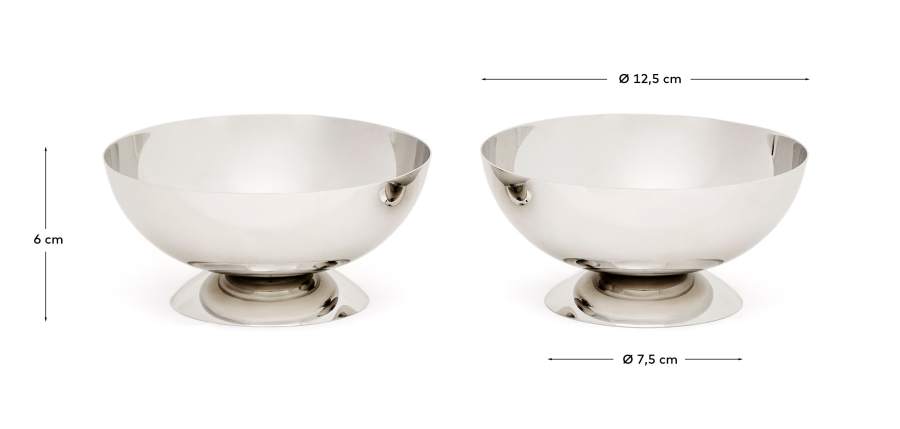 Nirela set of 2 stainless steel bowls